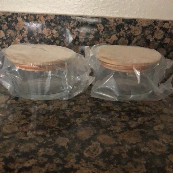 material Kitchen Material 2 Glass Containers With Wood Lids Poshmark